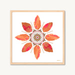 Watercolor Leaf Mandala Art Print