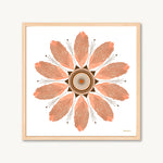 Orange Leaf Mandala Art Print