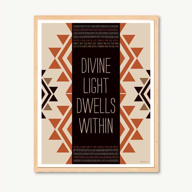 Art print, geometric shapes, tan and red, spiritual and inspirational