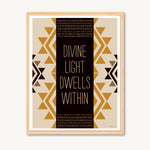 Art print, geometric shapes, tan and yellow, spiritual and inspirational