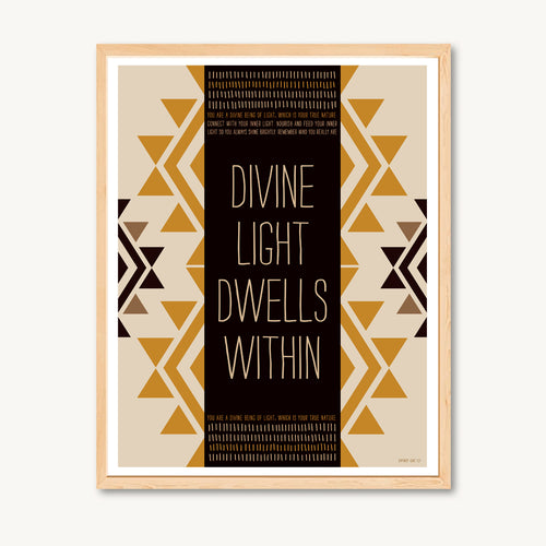 Art print, geometric shapes, tan and yellow, spiritual and inspirational