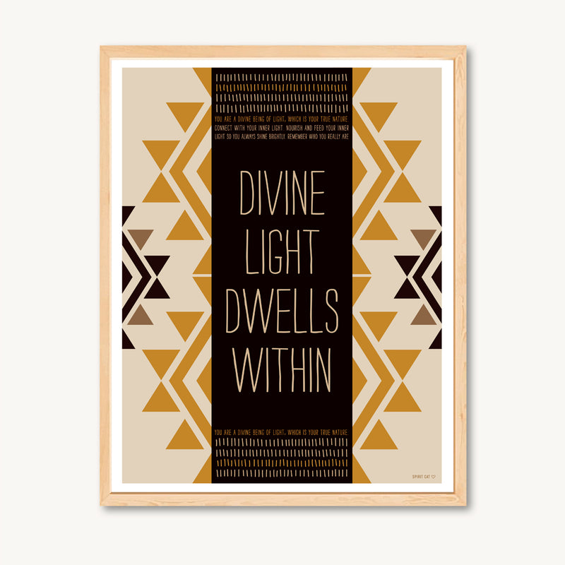 Art print, geometric shapes, tan and yellow, spiritual and inspirational