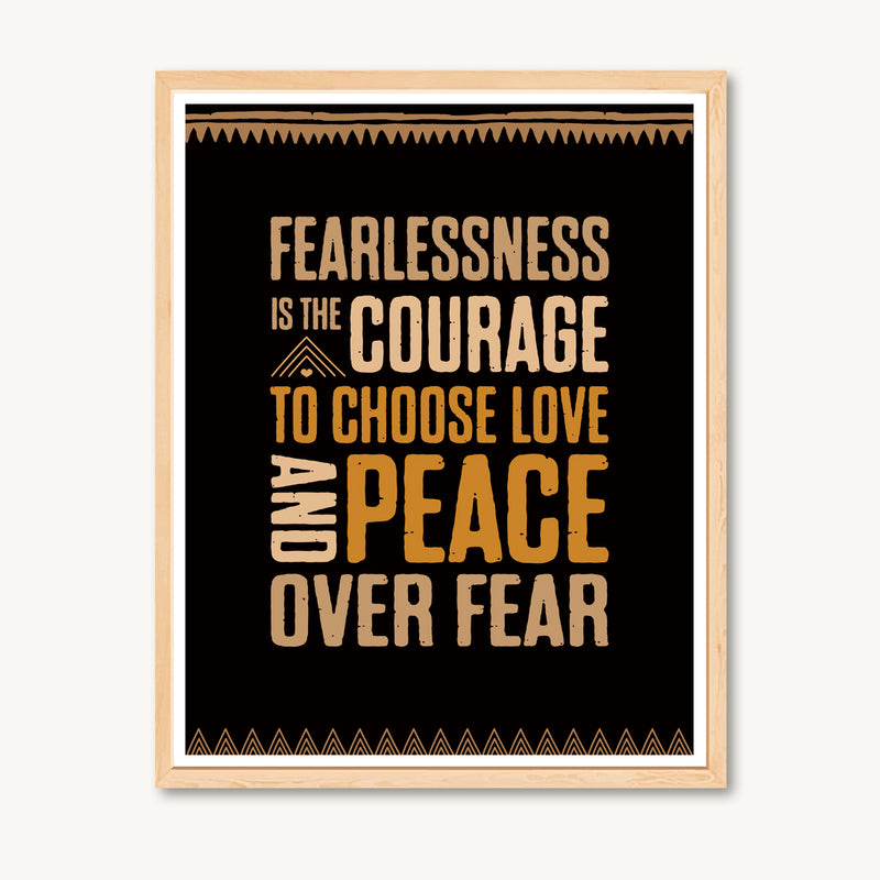 Inspirational art print, inspirational message, uplifting art print, fearlessness, shamanic art