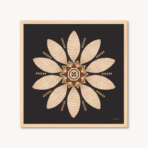 Leaf art, mandala art print, leaves, fall art, geometric art, neutral colors, interior design styling