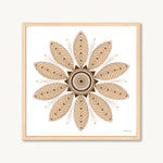 Watercolor leaf mandala art print