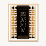 Geometric art print with spiritual and inspirational message, yellow and tan