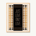 Geometric art print with spiritual and inspirational message, yellow and tan