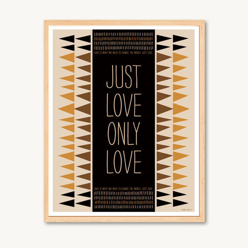 Geometric art print with spiritual and inspirational message, yellow and tan
