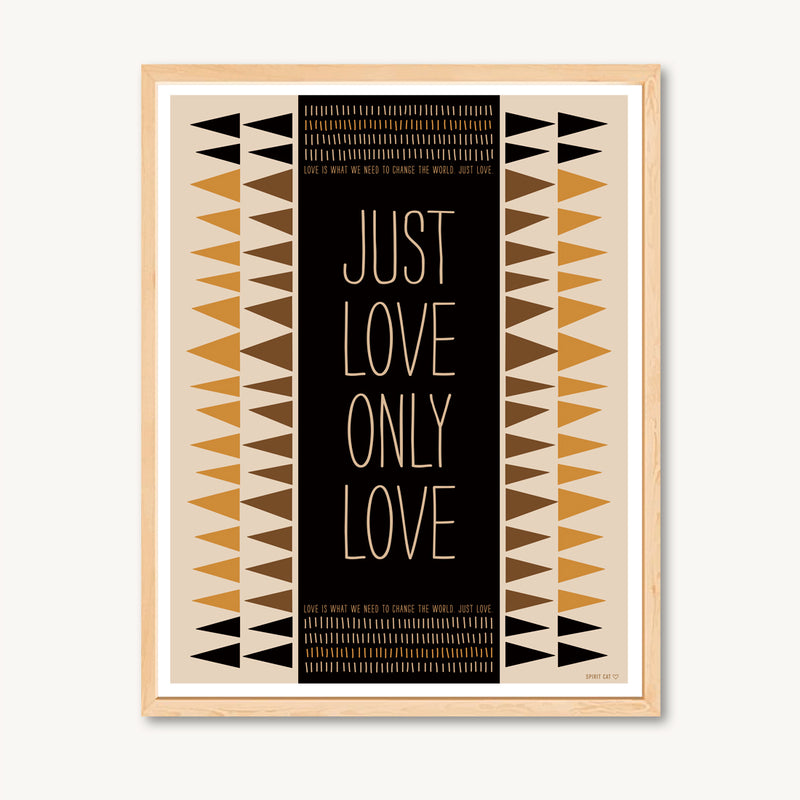 Geometric art print with spiritual and inspirational message, yellow and tan