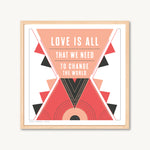 Colorful geometric art print with inspirational message