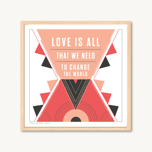 Colorful geometric art print with inspirational message