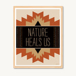 Geometric art print with spiritual and inspirational messages, red and tan, shamanism art print