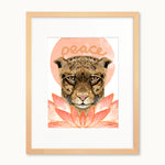 Jaguar large cat watercolor art print