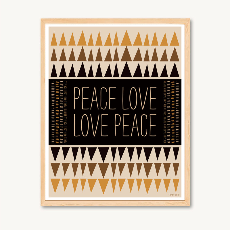 Geometric art print with uplifting message, yellow and brown, shamanic and spiritual art print