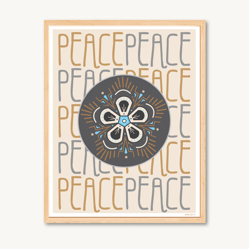 Peace art print, mandala art, bohemian, boho, neutral colors home decor wall art gallery wall