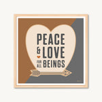 Peace for all, love art, art prints, neutral colors, modern interior styling