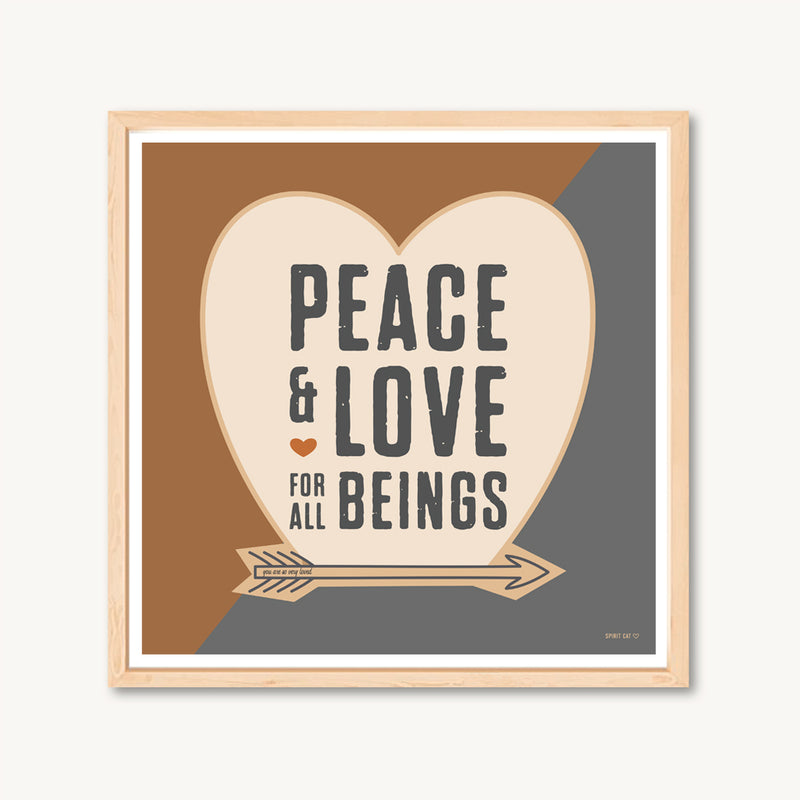 Peace for all, love art, art prints, neutral colors, modern interior styling