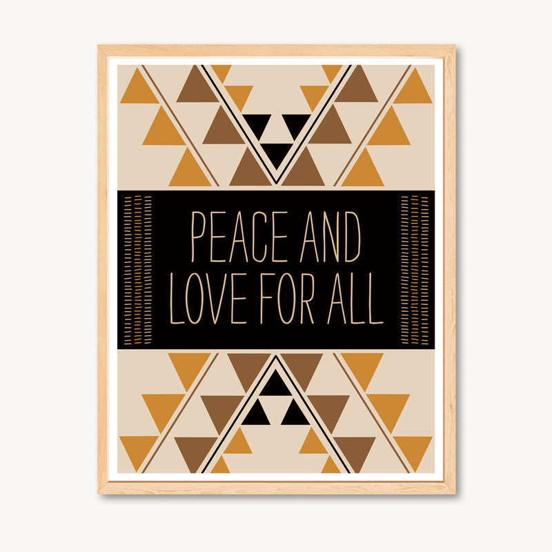 Geometric art print with spiritual and inspirational message, yellow and tan, shamanic art print