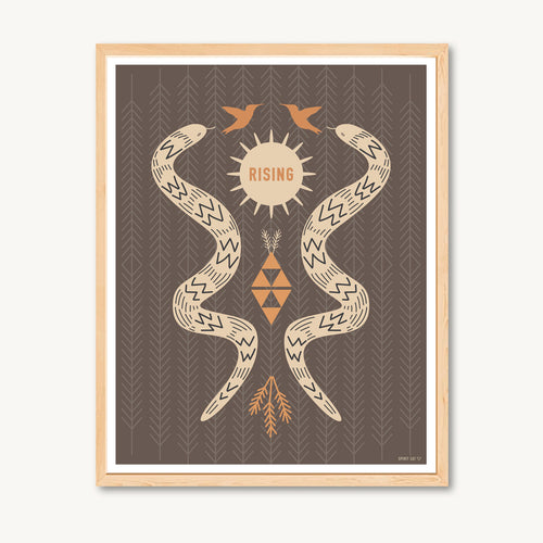 Snake art print, snake illustration, serpent, shamanism, interior design, wall art decor