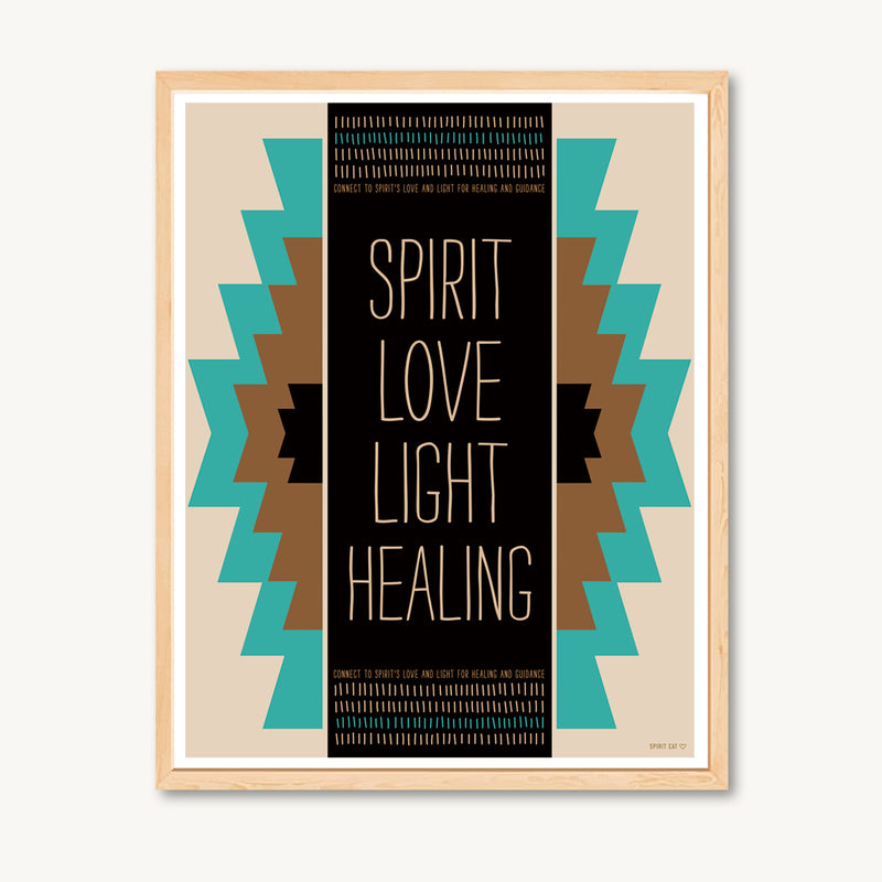 Geometric art print, turquoise and brown, inspirational words to uplift your space, spiritual