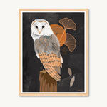 Owl digital illustration, bird art print, shamanic art