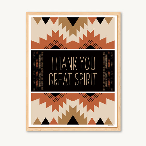 Geometric art print, red and tan, great spirit, shamanic art print, gratitude