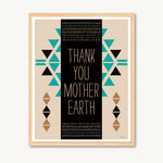 Geometric art print, mesa cloth pattern and symbols, shamanic art print, gratitude, turquoise and tan