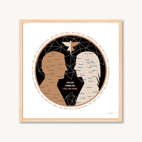 Oneness harmony unity art print, spiritual art, shamanic art, home decor, framed art print
