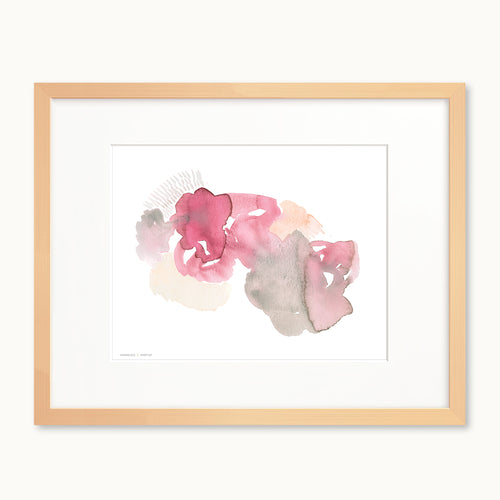 Pink abstract watercolor art print